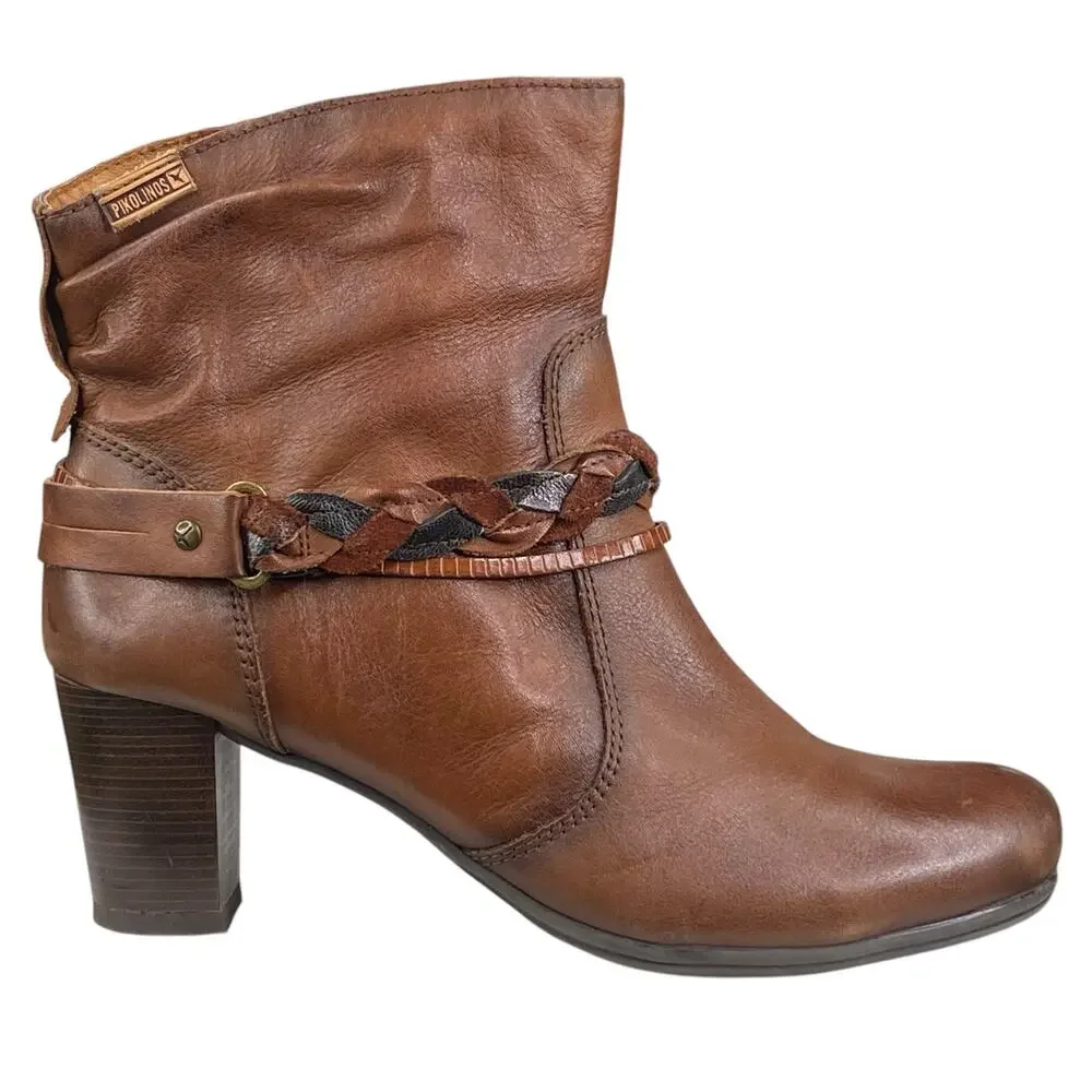 Pikolinos Women’s Verona Brown Leather Ankle Boot Size 41 US 10.5/11